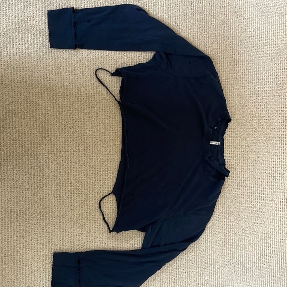 Cropped/ripped black Emma and Sam top